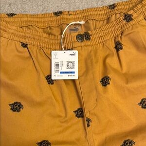 Puma Mustard Yellow pants Black Panther Print